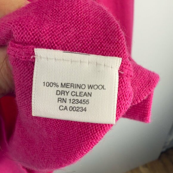 LORD & TAYLOR Extra fine Merino Pinky V Neck Minimalist Luxury sz 6 - Picture 4 of 5